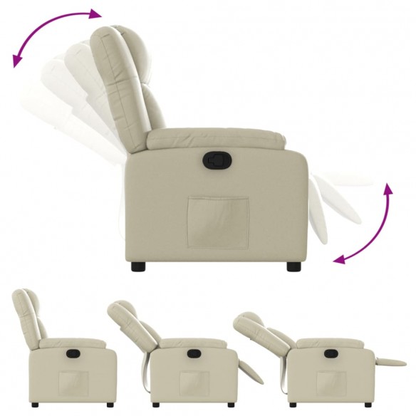 Fauteuil inclinable Crème Similicuir