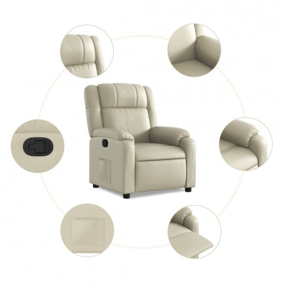 Fauteuil inclinable Crème Similicuir