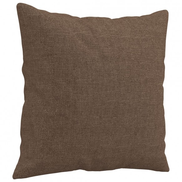 Canapé 2 places avec oreillers décoratifs marron 140 cm tissu