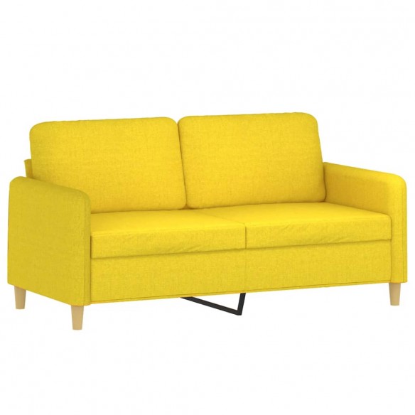 Ensemble de canapés 3 pcs avec coussins jaune clair tissu