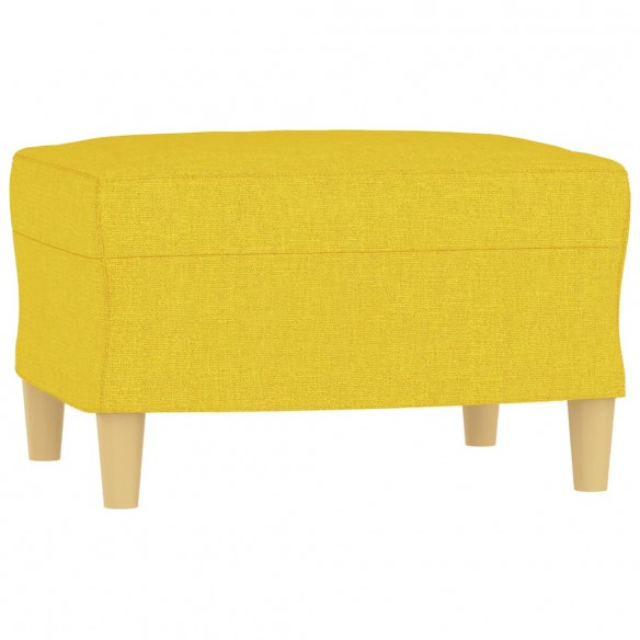 Ensemble de canapés 3 pcs avec coussins jaune clair tissu