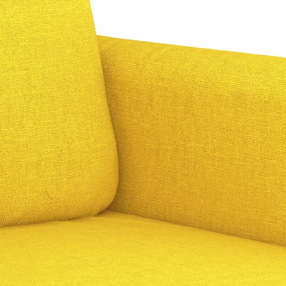 Ensemble de canapés 3 pcs avec coussins jaune clair tissu