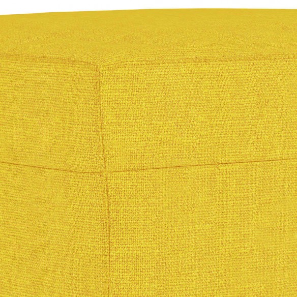 Ensemble de canapés 3 pcs avec coussins jaune clair tissu