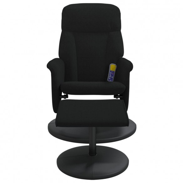 Fauteuil de massage inclinable avec repose-pied noir velours