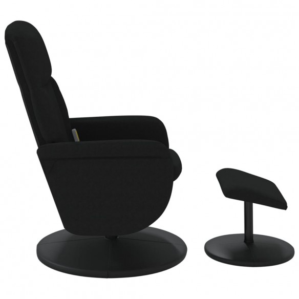 Fauteuil de massage inclinable avec repose-pied noir velours