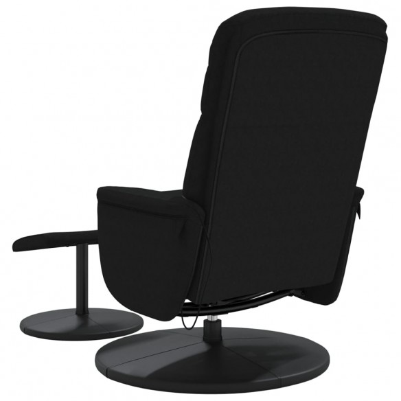 Fauteuil de massage inclinable avec repose-pied noir velours