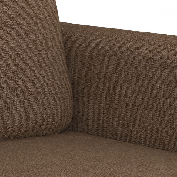 Ensemble de canapés 3 pcs avec coussins marron tissu