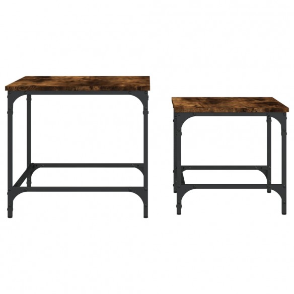 Tables basses gigognes 2 pcs chêne fumé bois d'ingénierie