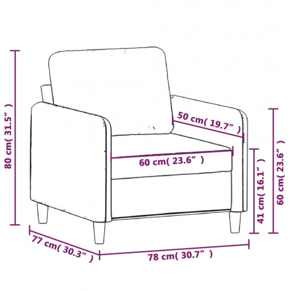 Fauteuil Crème 60 cm Tissu