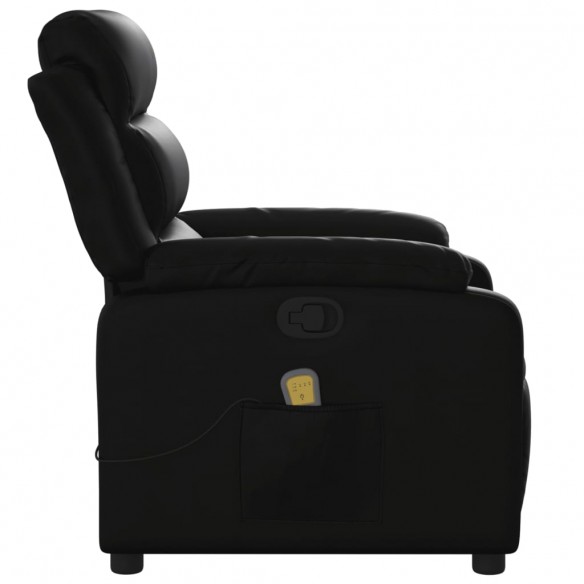 Fauteuil de massage inclinable Noir Similicuir