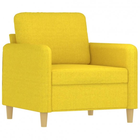 Ensemble de canapés 3 pcs avec coussins Jaune clair Tissu