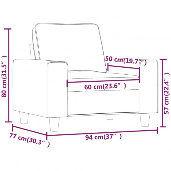 Fauteuil Rouge bordeaux 60 cm Tissu