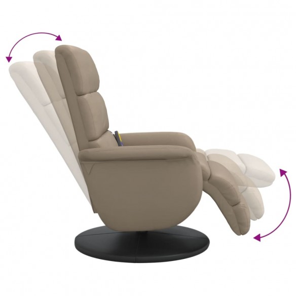 Fauteuil inclinable de massage repose-pieds cappuccino