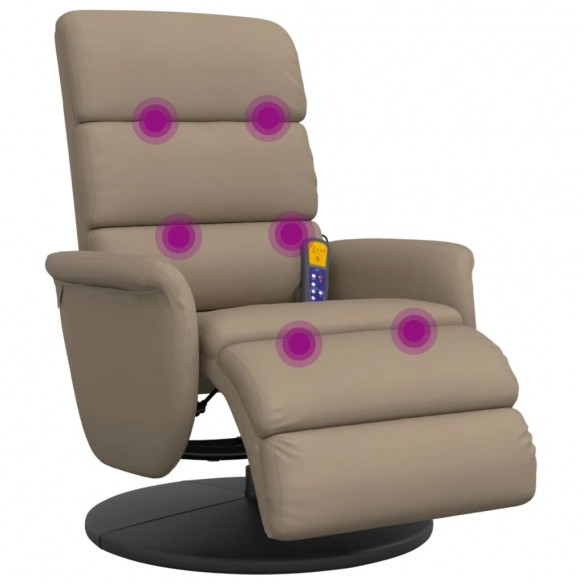 Fauteuil inclinable de massage repose-pieds cappuccino