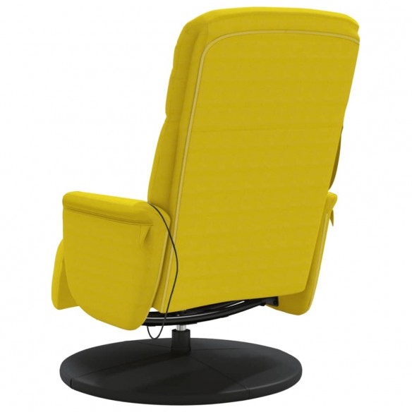 Fauteuil inclinable de massage avec repose-pied jaune velours