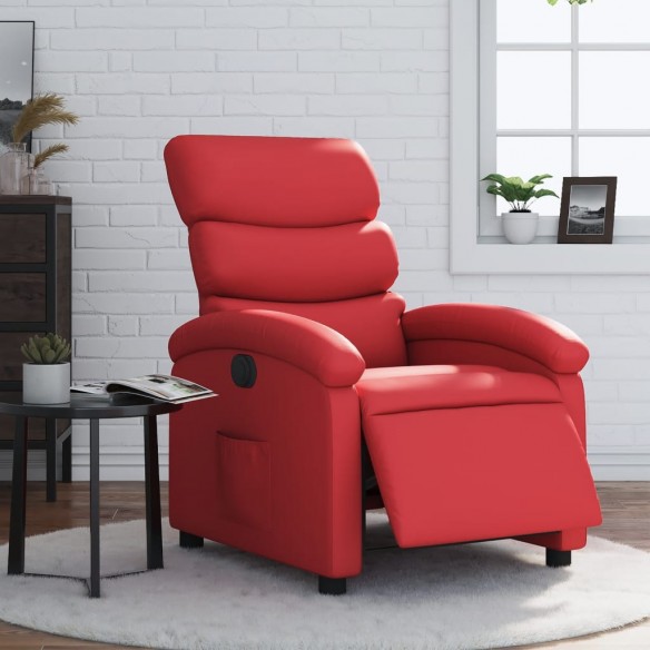 Fauteuil inclinable électrique Rouge Similicuir