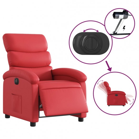 Fauteuil inclinable électrique Rouge Similicuir