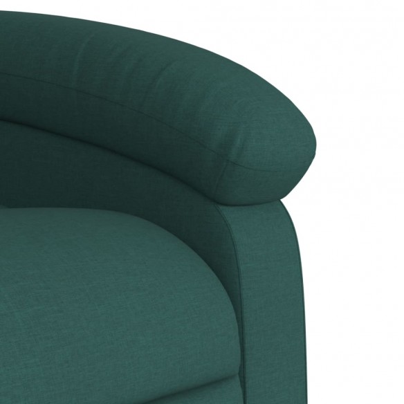 Fauteuil de massage inclinable électrique Vert foncé Tissu