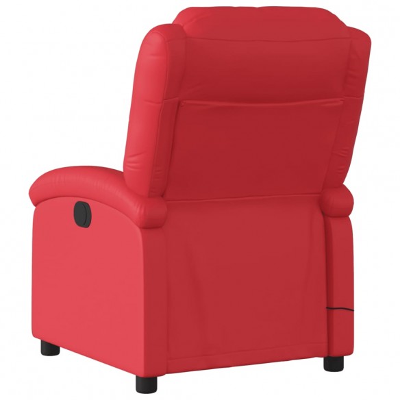 Fauteuil de massage inclinable électrique rouge similicuir