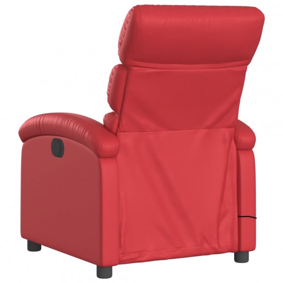 Fauteuil de massage inclinable électrique rouge similicuir