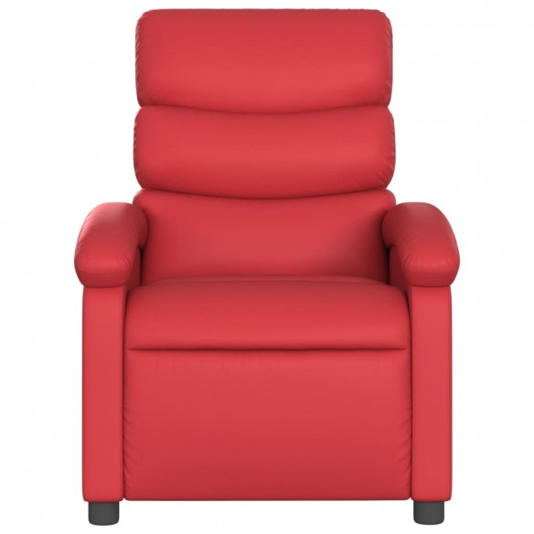 Fauteuil de massage inclinable électrique rouge similicuir