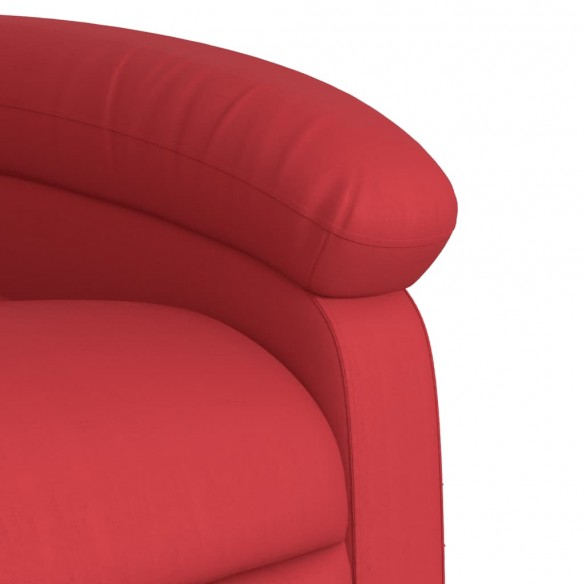 Fauteuil de massage inclinable électrique rouge similicuir