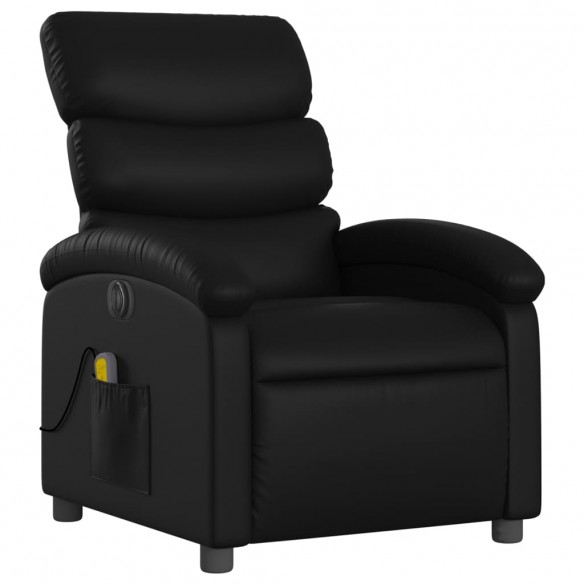 Fauteuil de massage inclinable électrique noir similicuir