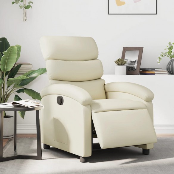 Fauteuil inclinable électrique Crème Similicuir