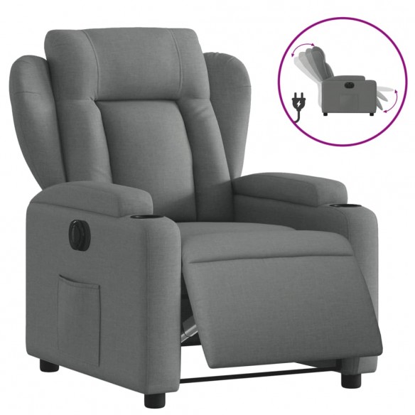 Fauteuil inclinable électrique Gris foncé Tissu