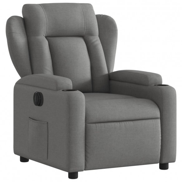 Fauteuil inclinable électrique Gris foncé Tissu