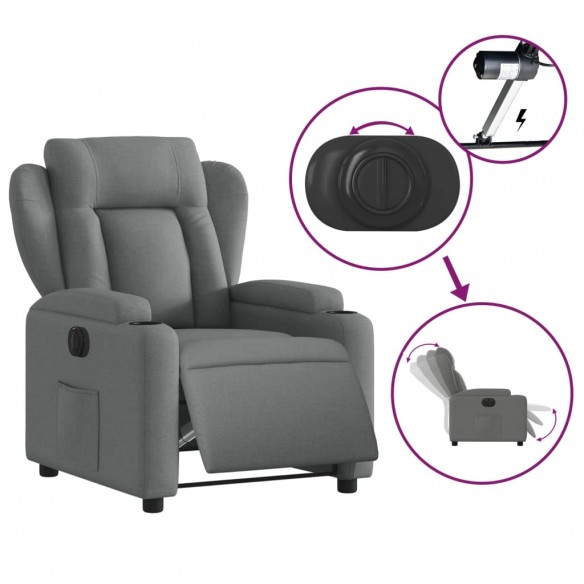 Fauteuil inclinable électrique Gris foncé Tissu