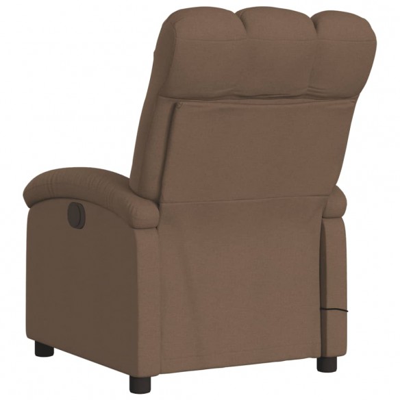 Fauteuil inclinable de massage électrique marron tissu