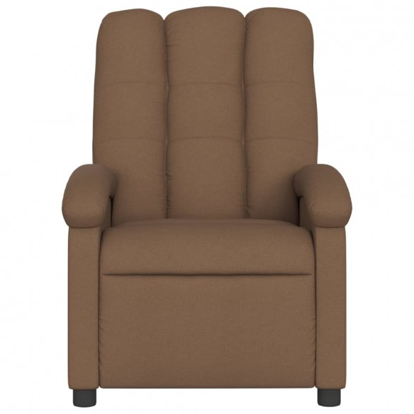 Fauteuil inclinable de massage électrique marron tissu