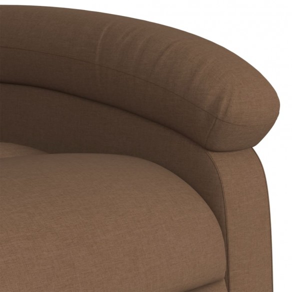 Fauteuil inclinable de massage électrique marron tissu