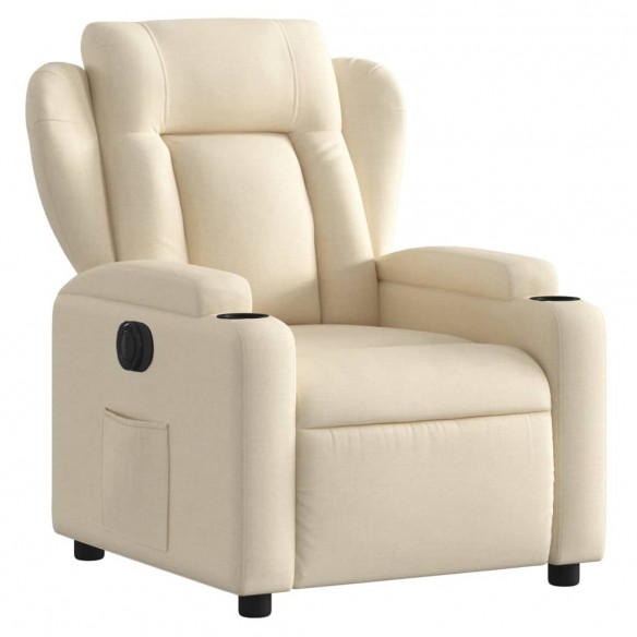 Fauteuil inclinable électrique Crème Tissu