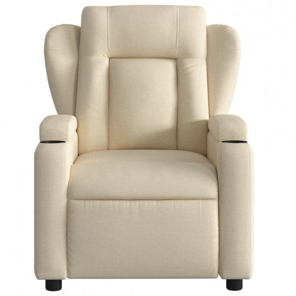 Fauteuil inclinable électrique Crème Tissu