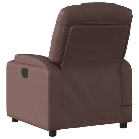 Fauteuil de massage inclinable électrique marron similicuir