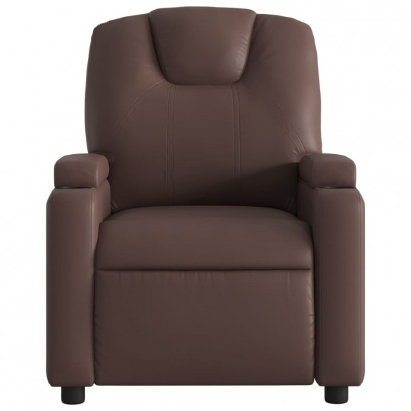 Fauteuil de massage inclinable électrique marron similicuir