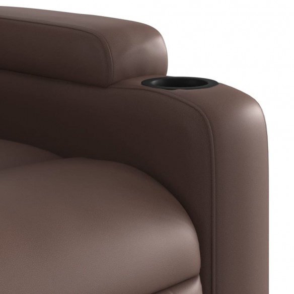 Fauteuil de massage inclinable électrique marron similicuir