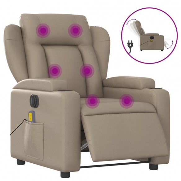 Fauteuil de massage inclinable électrique cappuccino similicuir