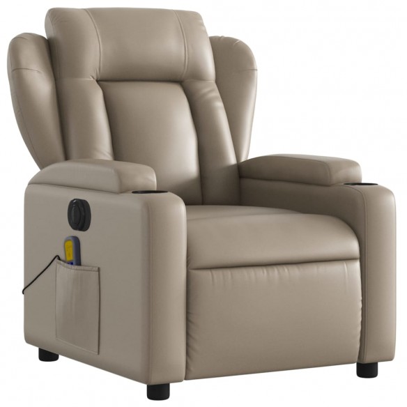 Fauteuil de massage inclinable électrique cappuccino similicuir