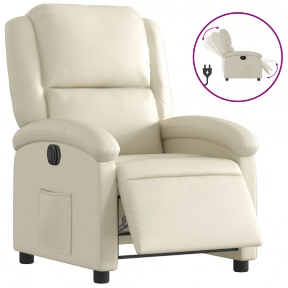 Fauteuil inclinable électrique Crème Similicuir