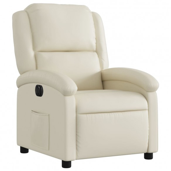 Fauteuil inclinable électrique Crème Similicuir