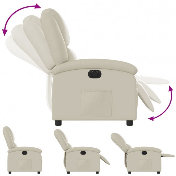 Fauteuil inclinable électrique Crème Similicuir