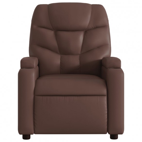 Fauteuil de massage inclinable électrique marron similicuir