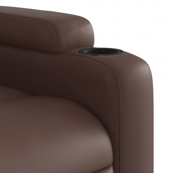 Fauteuil de massage inclinable électrique marron similicuir