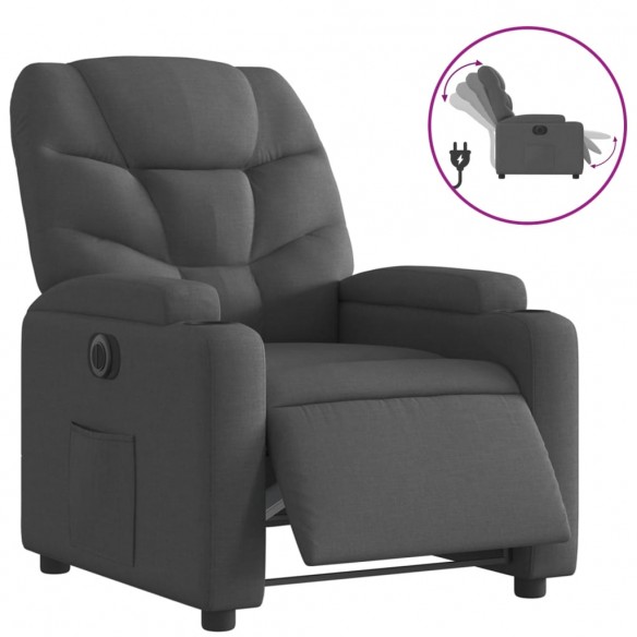 Fauteuil inclinable électrique Noir Tissu