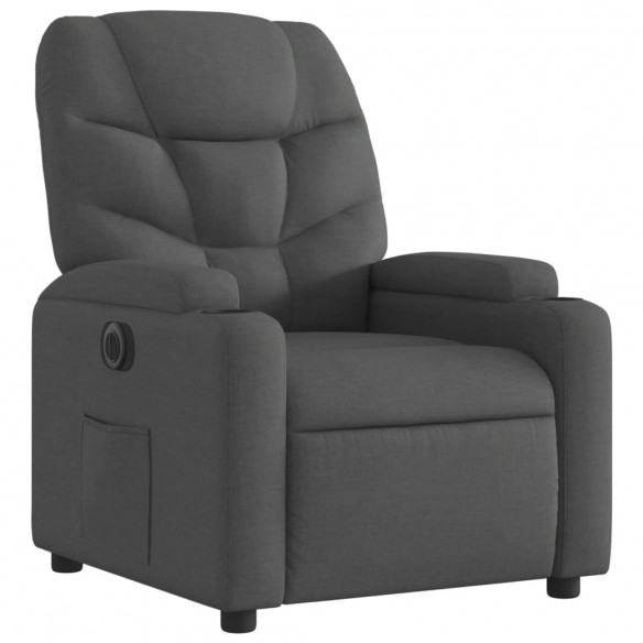 Fauteuil inclinable électrique Noir Tissu