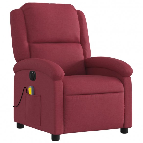 Fauteuil de massage inclinable électrique Rouge bordeaux Tissu