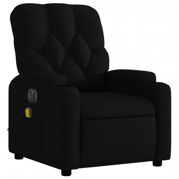 Fauteuil de massage inclinable électrique Noir Tissu